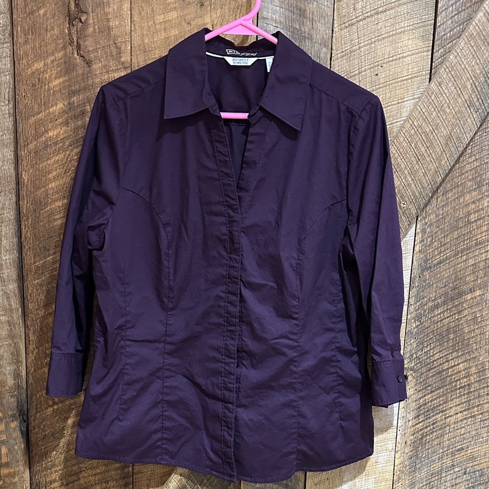 Lee Riders Women's Purple Button-Up Shirt Size L B30